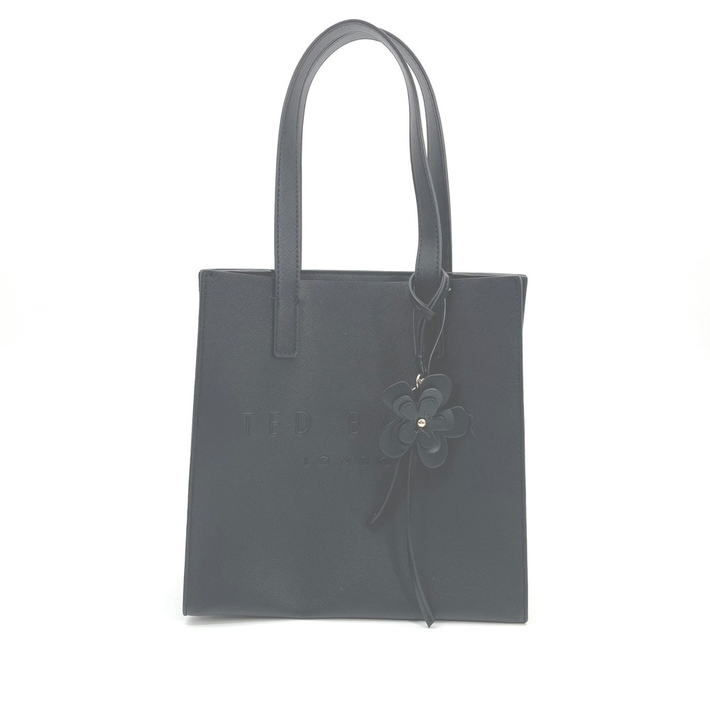 Ted Baker Tote The Icon Bag Womens OS Black Minimalist Floral‎ Charm Luxury NWT